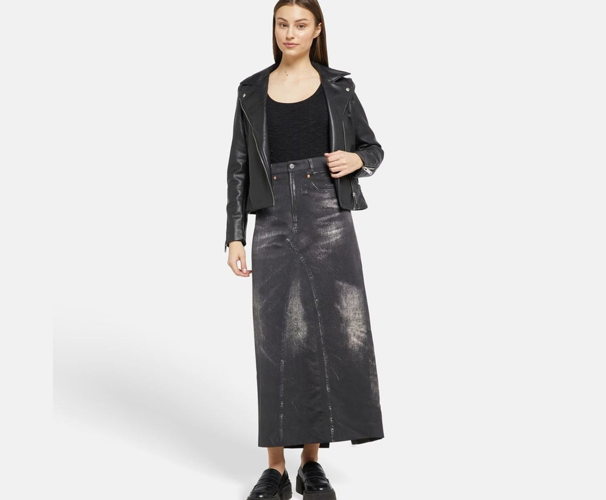 Calvin Klein Denim skirt Black – fotó 5/5