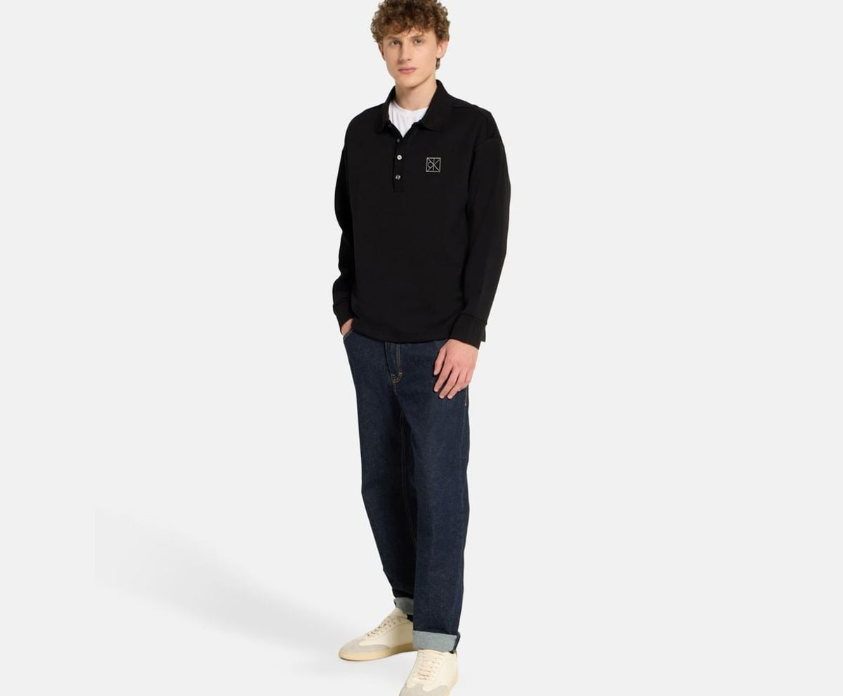 Calvin Klein Long-sleeved polo shirt Double Face Black – t-shirt – foto 5 di 5