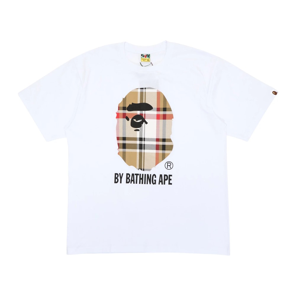 BAPE Check by Bathing Tee White/Beige
