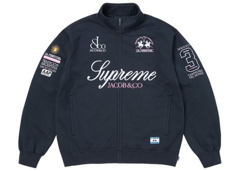 Supreme La Martina Zip Up Sweatshirt Navy