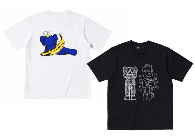KAWS x Uniqlo Warhol UT Graphic 476351/471321 T-shirt Set White/Black-Kaws-pikastore.cz