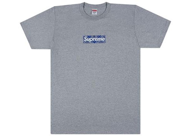 Supreme Bandana Box Logo Tee Heather Grey