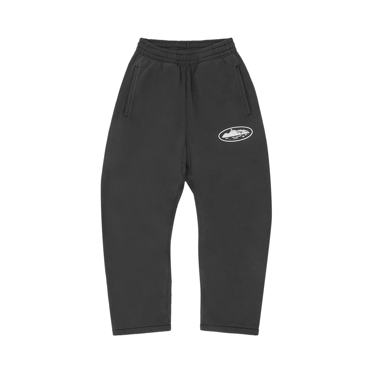 Corteiz Island Puff Print Open Hem Sweatpant Black