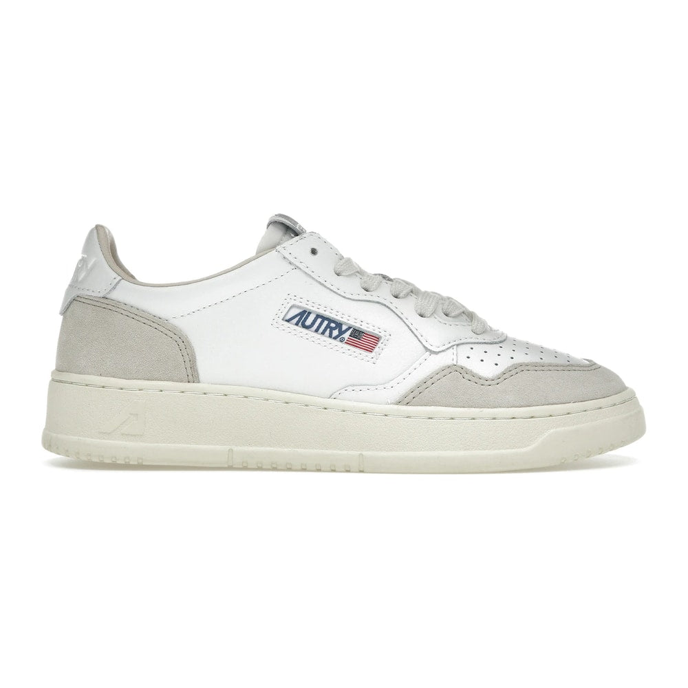 Autry Medalist Leather Low White Beige Suede (Women's) – tenisky, bílá