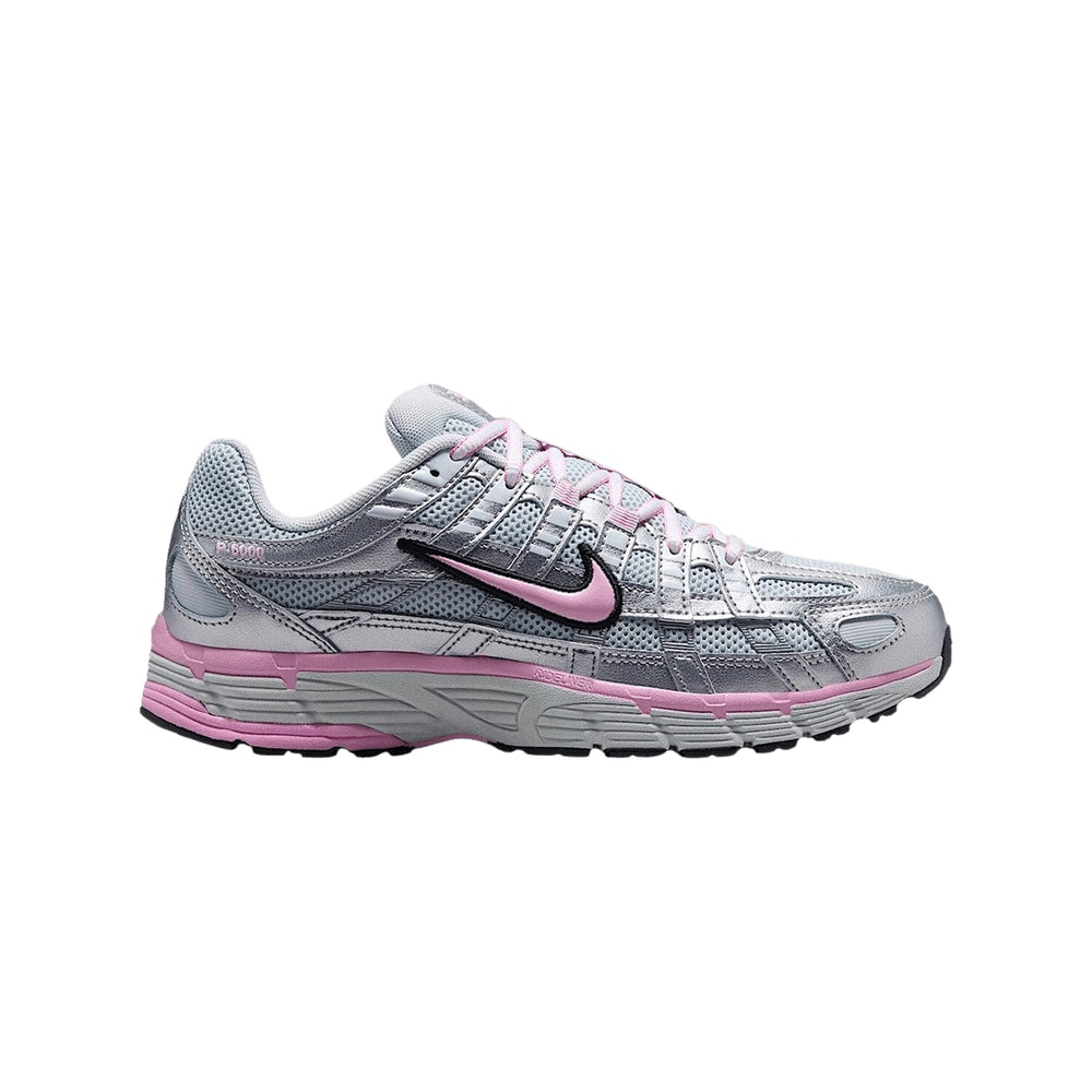 Nike Wmns P-6000 Pure Platinum Metallic Silver Black Pink – boty, šedá