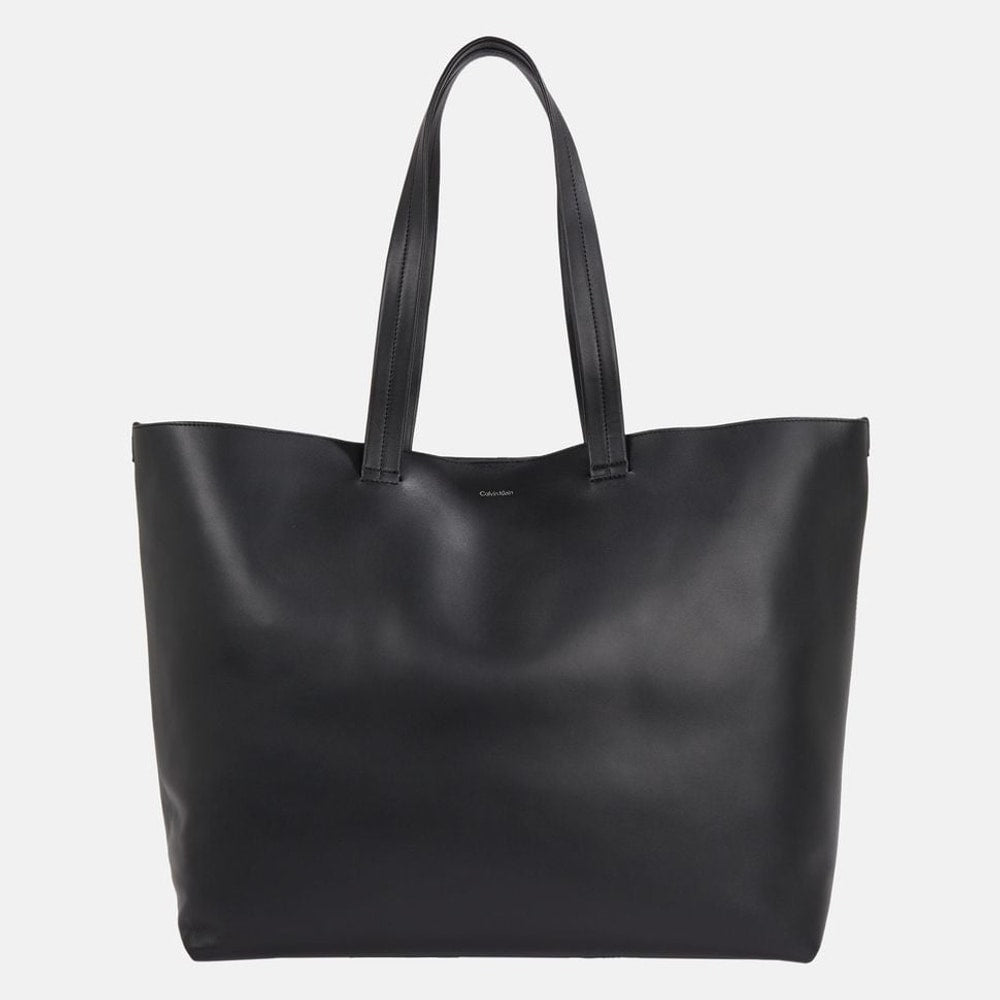Calvin Klein Leather tote bag Black – Tasche, schwarz