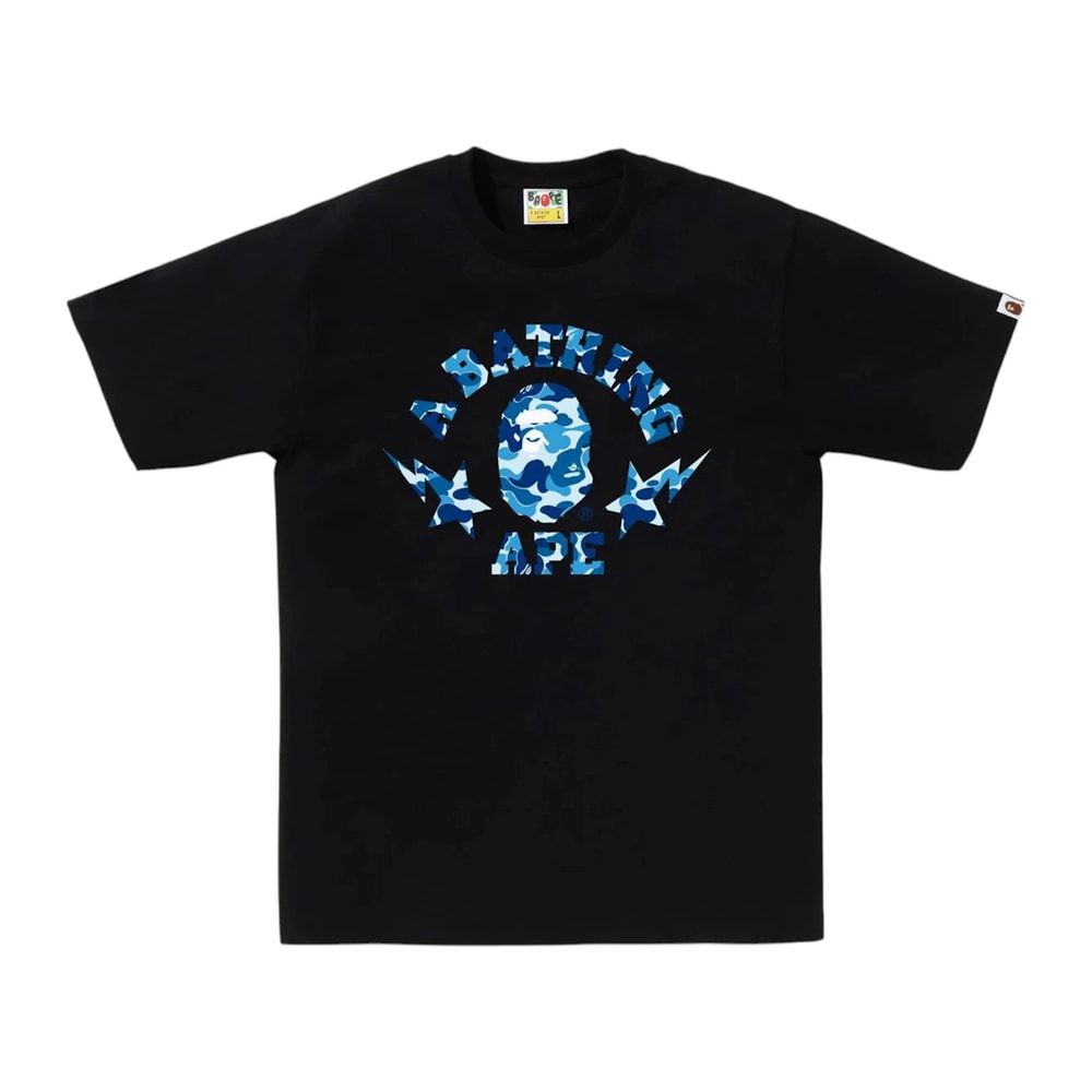 BAPE ABC Camo Sta College Tee Black/Blue