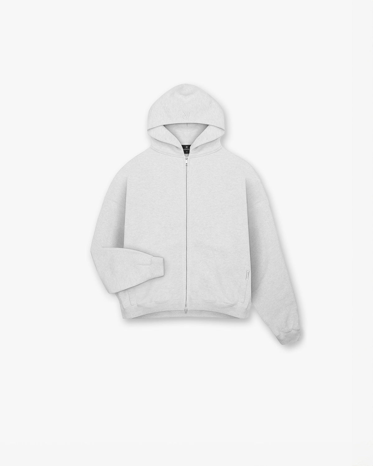Represent Initial Boxy Zip Through Hoodie Ice Grey Marl – pulóver