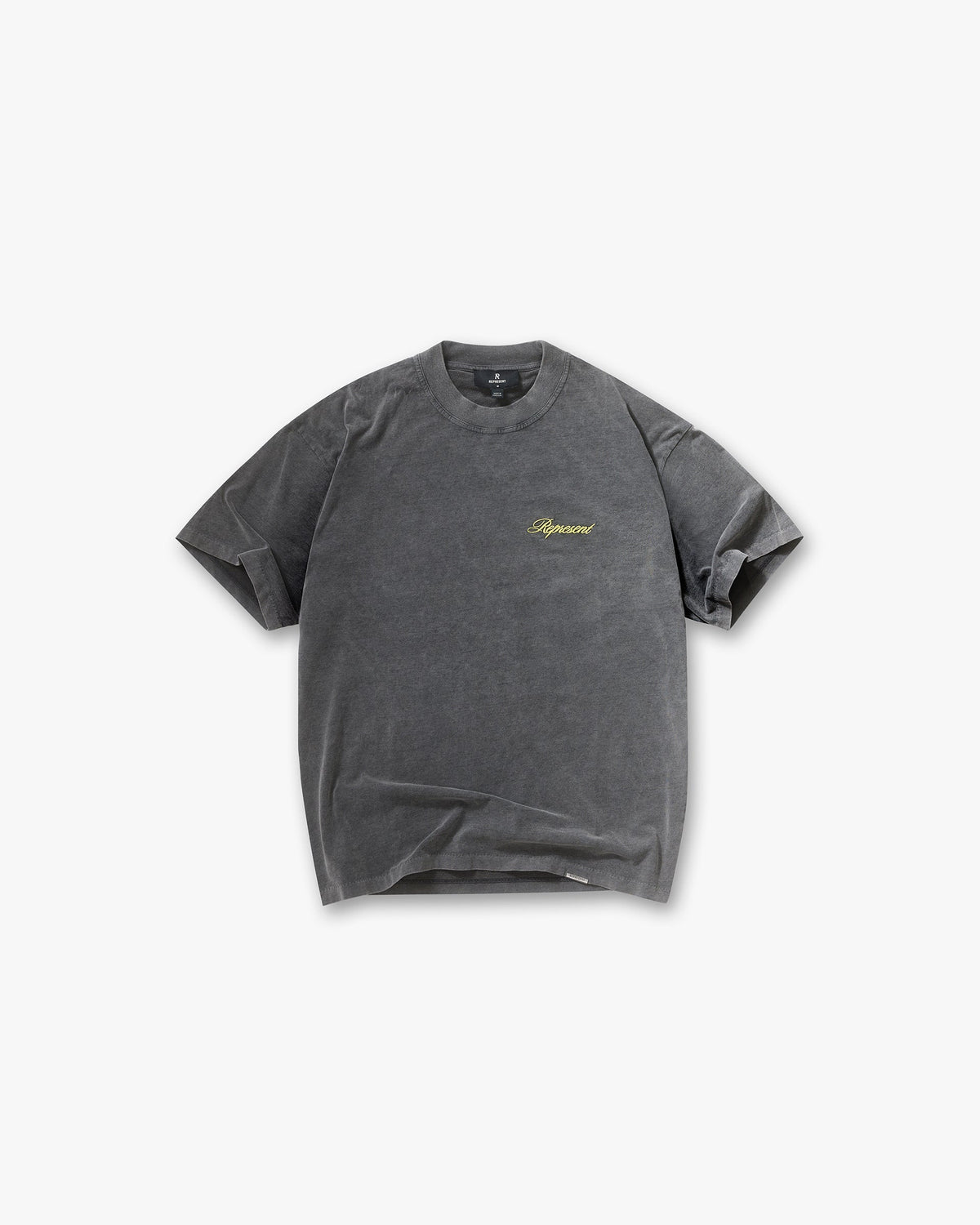 Represent Script Logo T-Shirt Vintage Grey
