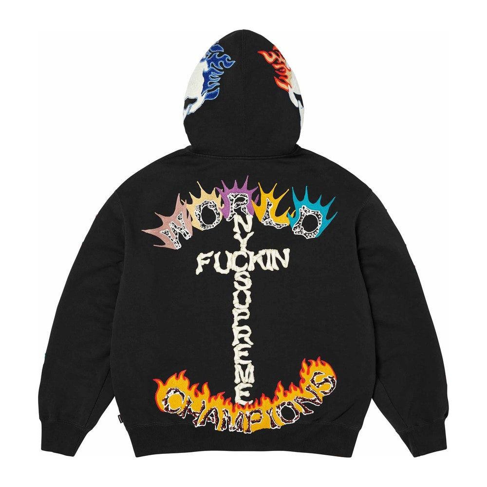 Supreme F**k You Zip Up Hooded Sweatshirt Black