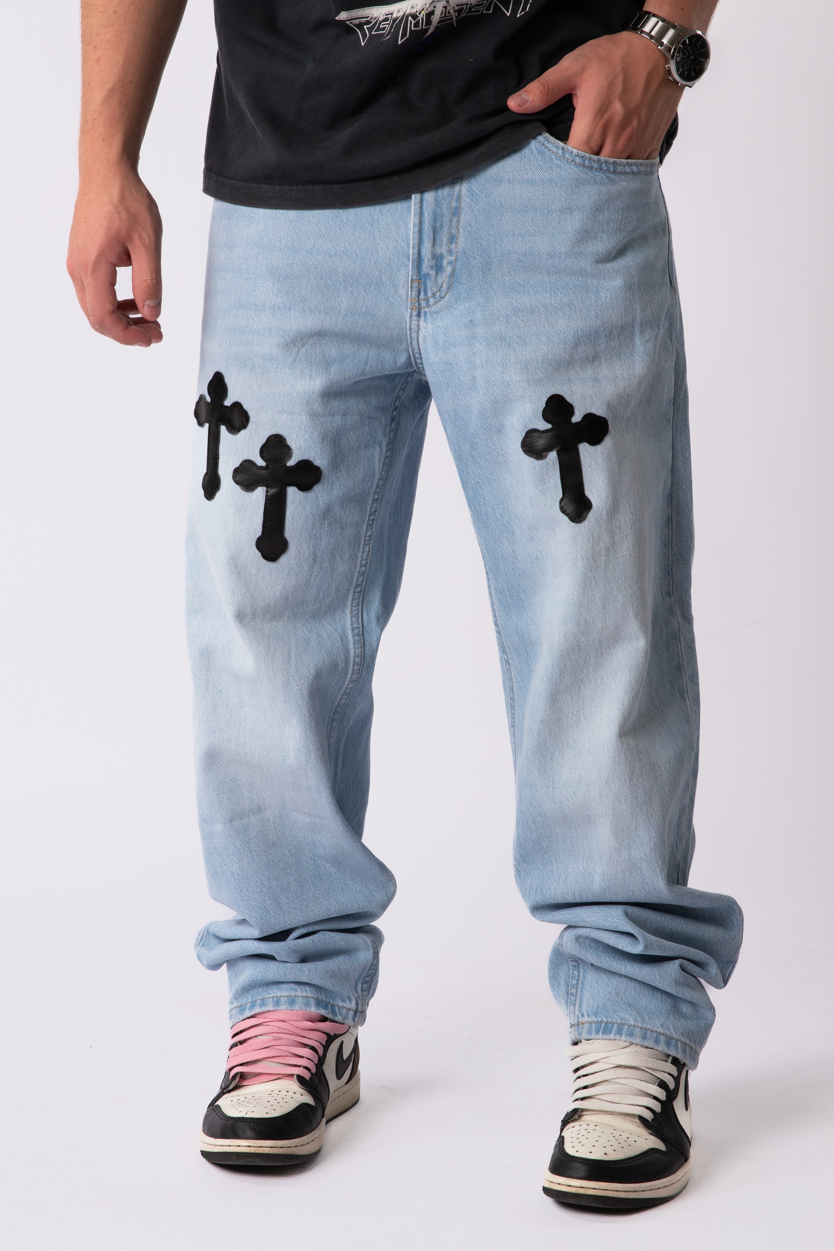 Custom Bleached Cross Jeans-Kalhoty-Custompantsprg-pikastore.cz