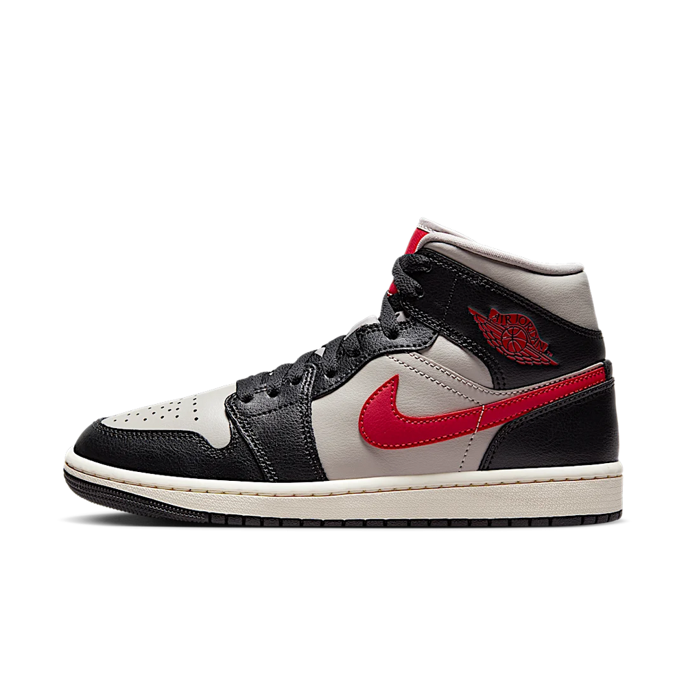 Nike Air Jordan 1 Mid Black College Grey Gym Red (Women's)-sneakers-Air Jordan-pikastore.cz