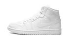 Nike Air Jordan 1 Mid Triple White Tumbled Leather (GS)-sneakers-Air Jordan-pikastore.cz