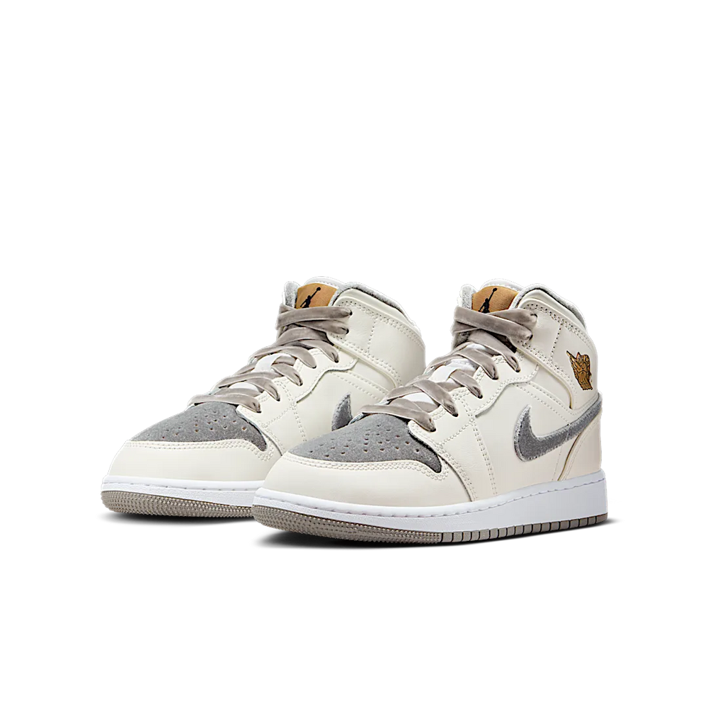 Nike Air Jordan 1 Mid SE GS Pewter Velvet Toe-Air Jordan-pikastore.cz