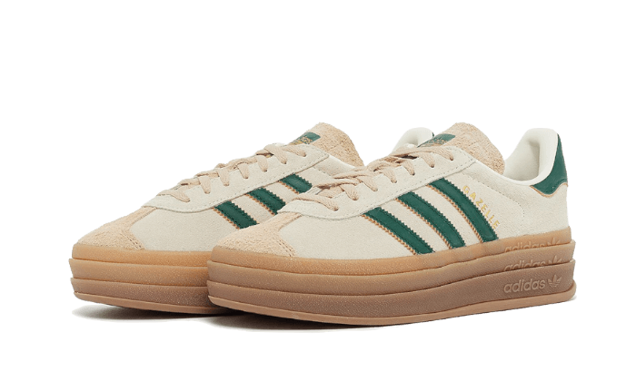 Adidas Gazelle Bold Magic Beige Collegiate Green (Women's)-sneakers-Adidas-pikastore.cz