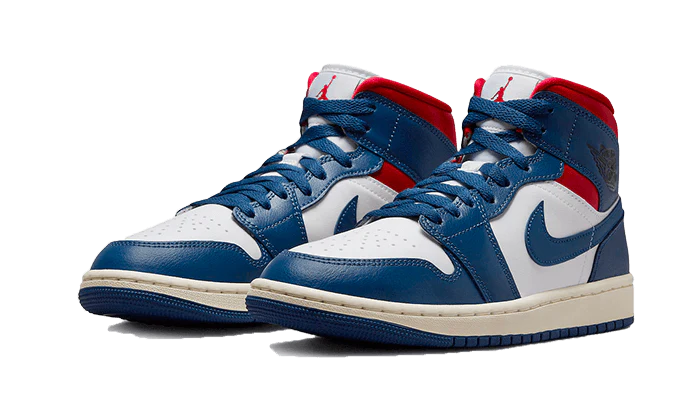 Nike Air Jordan 1 Mid French Blue Gym Red (Women's)-sneakers-Air Jordan-pikastore.cz