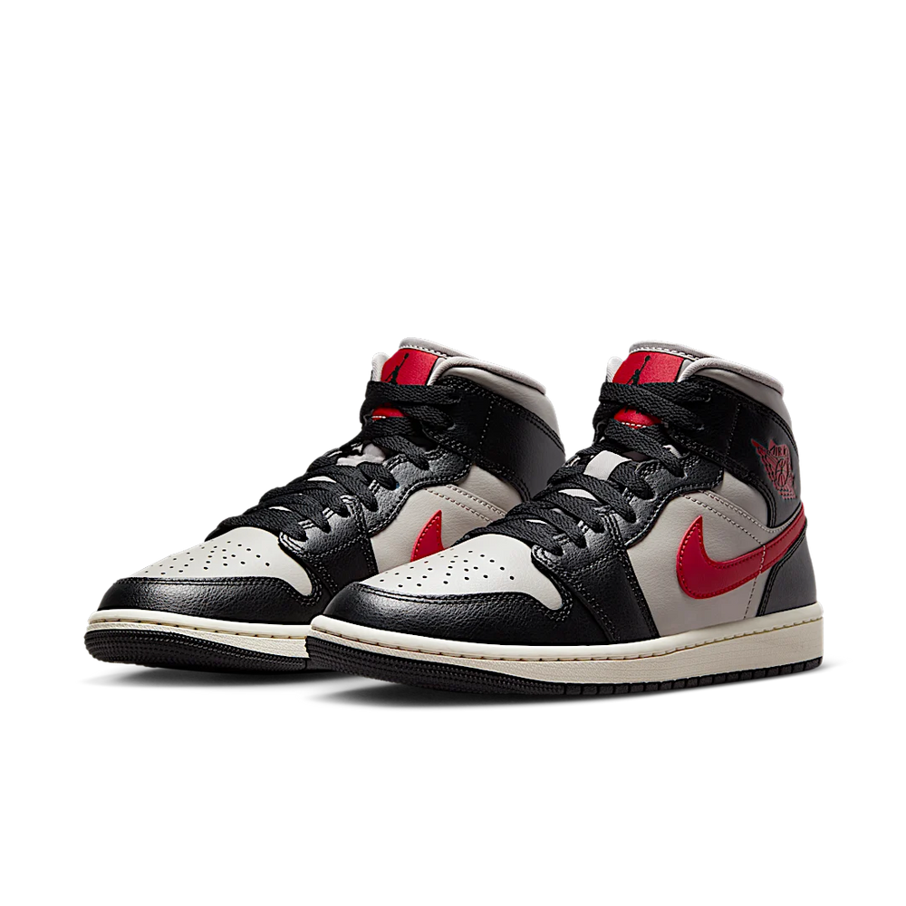 Nike Air Jordan 1 Mid Black College Grey Gym Red (Women's)-sneakers-Air Jordan-pikastore.cz