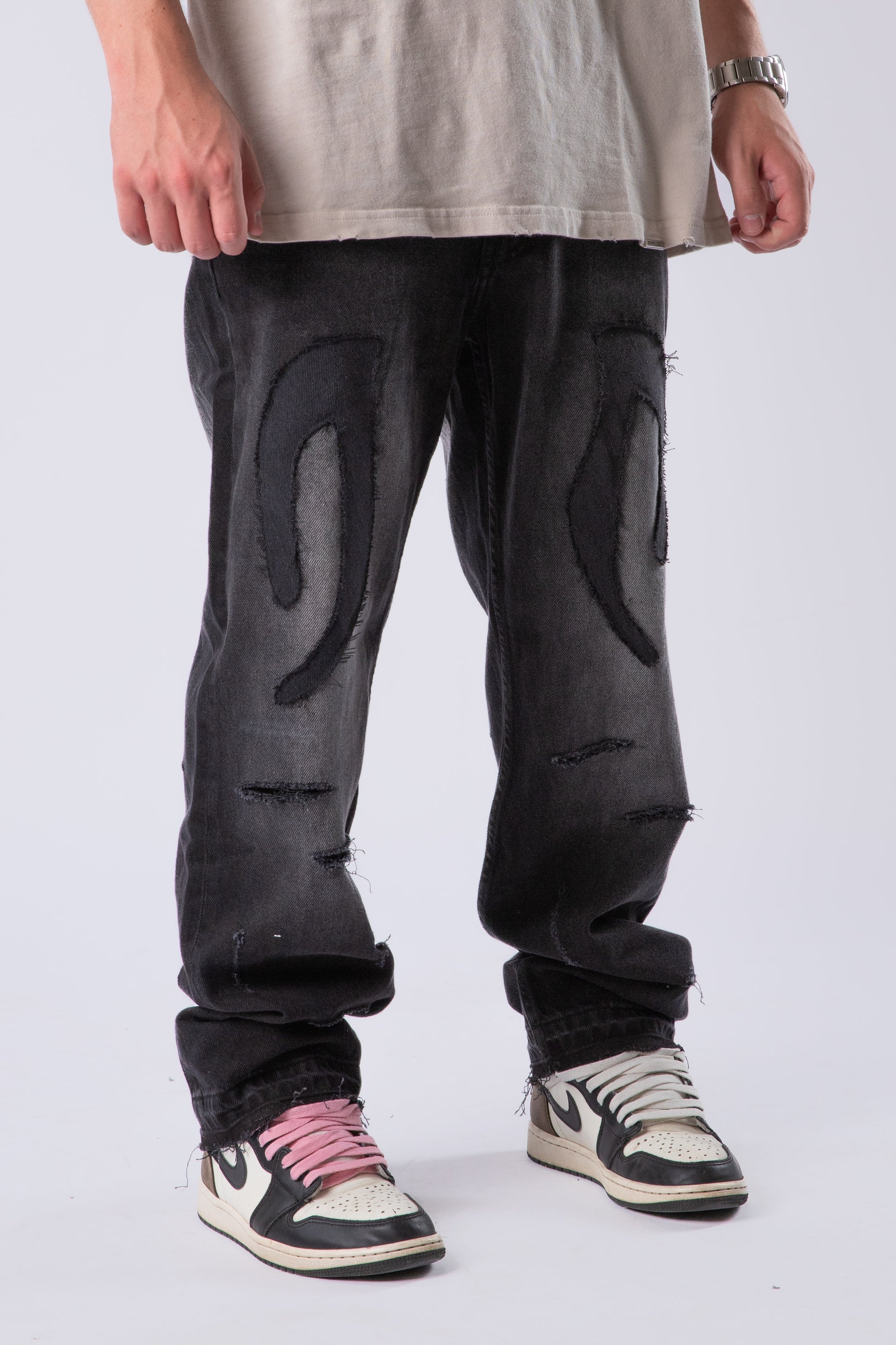 Custom Distressed Tribal Jeans-Kalhoty-Custompantsprg-pikastore.cz