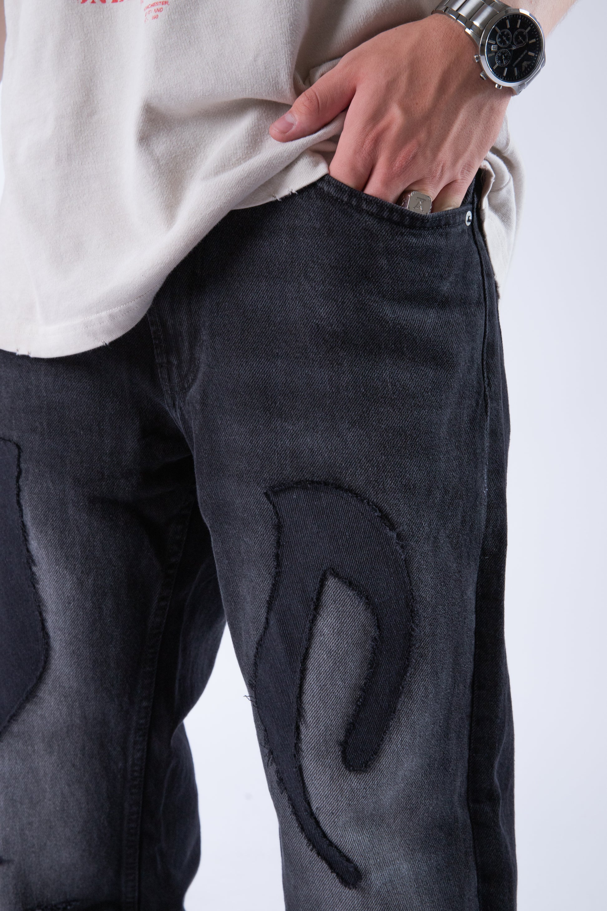 Custom Distressed Tribal Jeans-Kalhoty-Custompantsprg-pikastore.cz