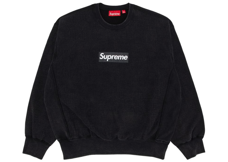 Supreme Washed Box Logo Crewneck Black-Supreme-pikastore.cz