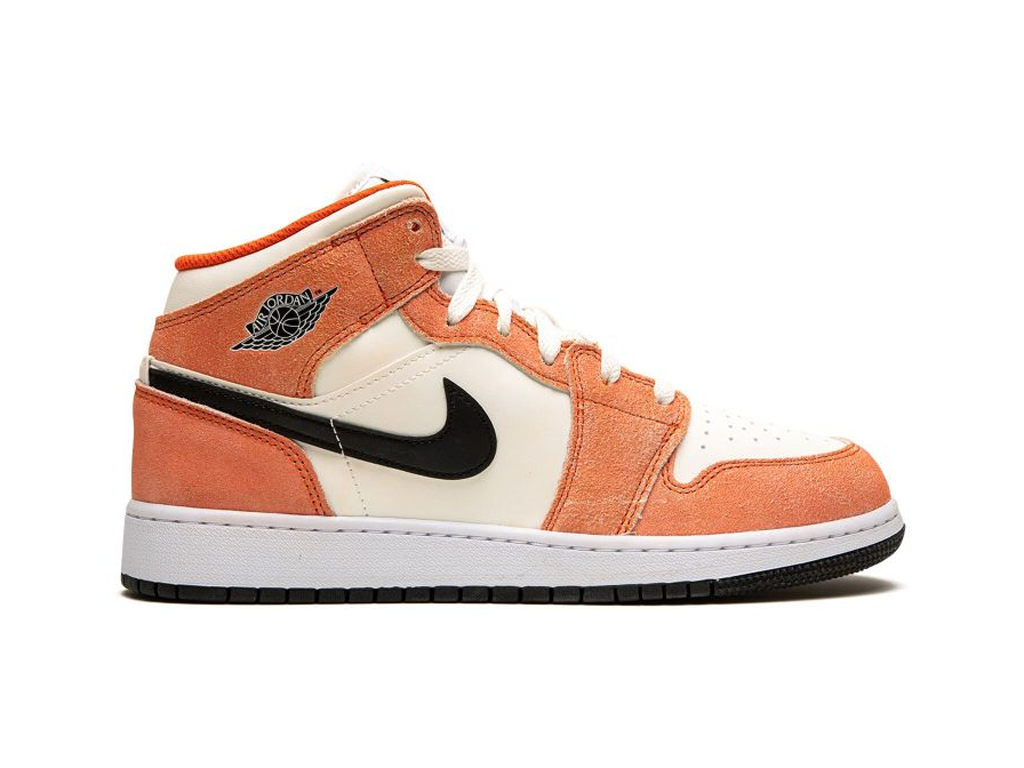 Nike Jordan 1 Mid SE Orange Suede (GS)