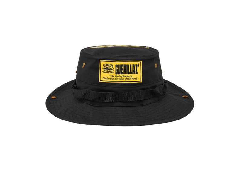 Corteiz Guerillaz Bucket Hat Black/Yellow-Corteiz-pikastore.cz
