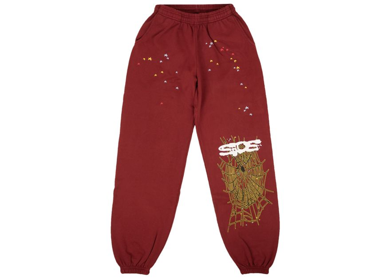 Sp5der Sweatpants Maroon-Sp5der-pikastore.cz