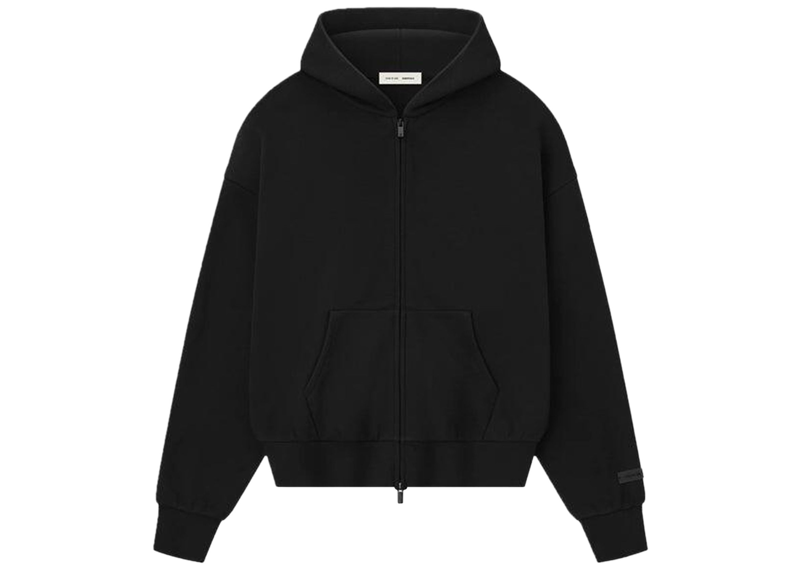 Fear of God Essentials Classic S25 Zip Hoodie Glossy Jet Black-Fear of God-pikastore.cz