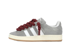 Adidas Campus 00s Gray Rope Laces Burgundy Red