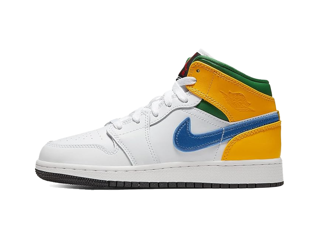 Air Jordan 1 Mid GS White Court Purple Teal