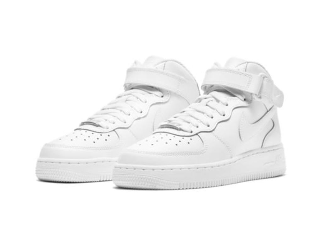 Nike Air Force 1 Mid LE GS Triple White-Nike-pikastore.cz