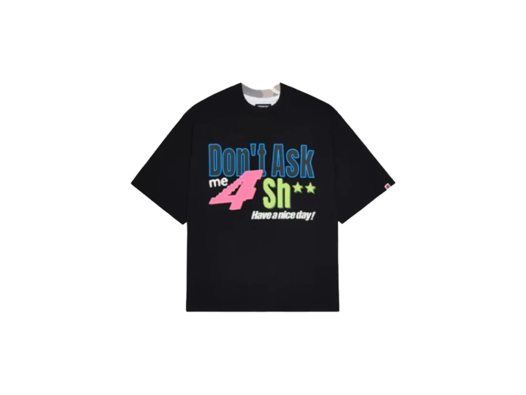 Broken Planet Dont Ask Me Split Camo T-Shirt Midnight Black