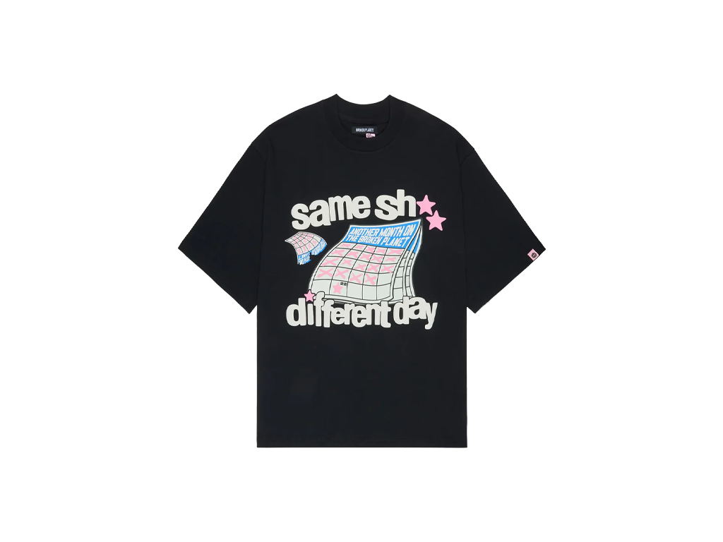 Broken Planet Market Different Day T Shirt Midnight Black-Broken Planet-pikastore.cz
