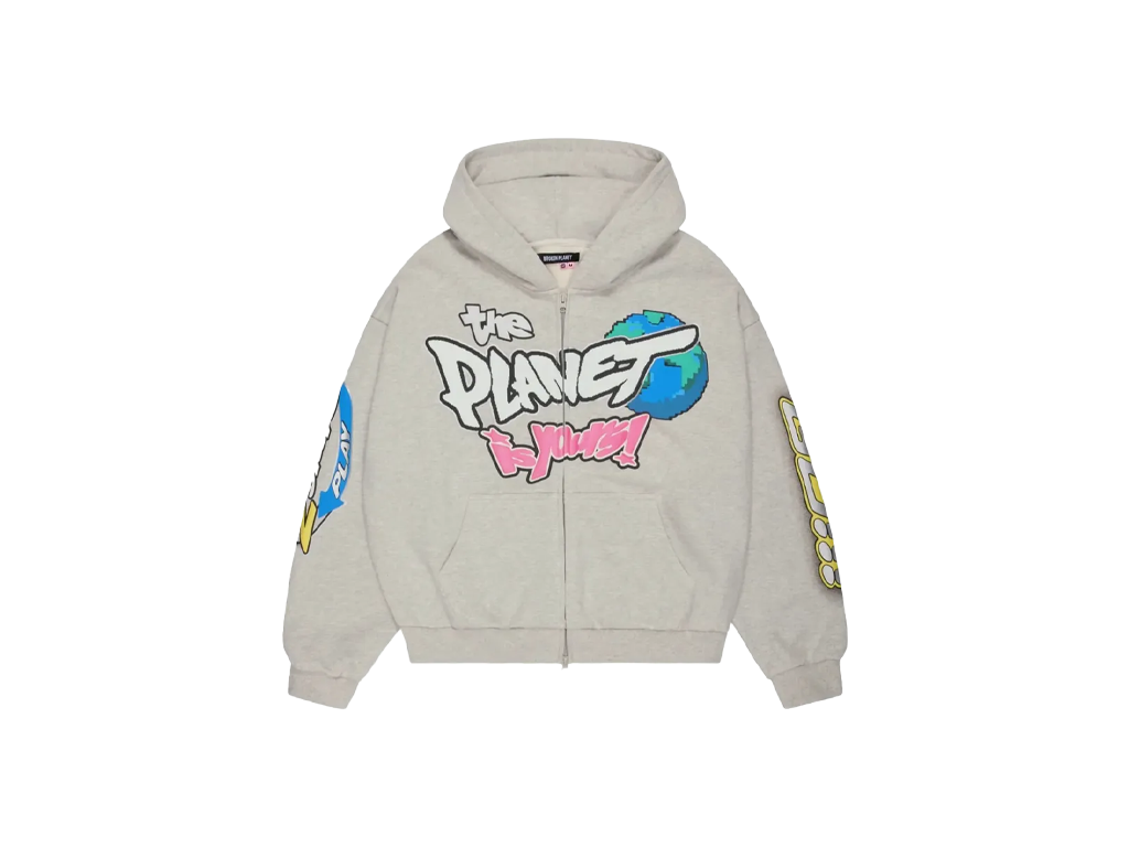Broken Planet The Planet Is Your Zip Up Hoodie Ash Heather Grey-Broken Planet-pikastore.cz