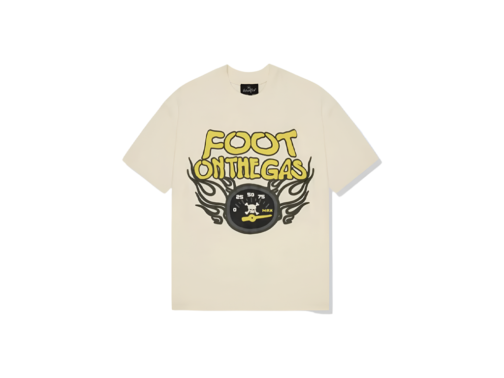 Broken Planet Foot On The Gas T-shirt Vanilla White-Broken Planet-pikastore.cz