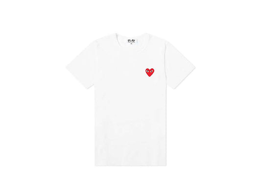 Comme des Garcons PLAY Bijela majica s vezenim crvenim srcem