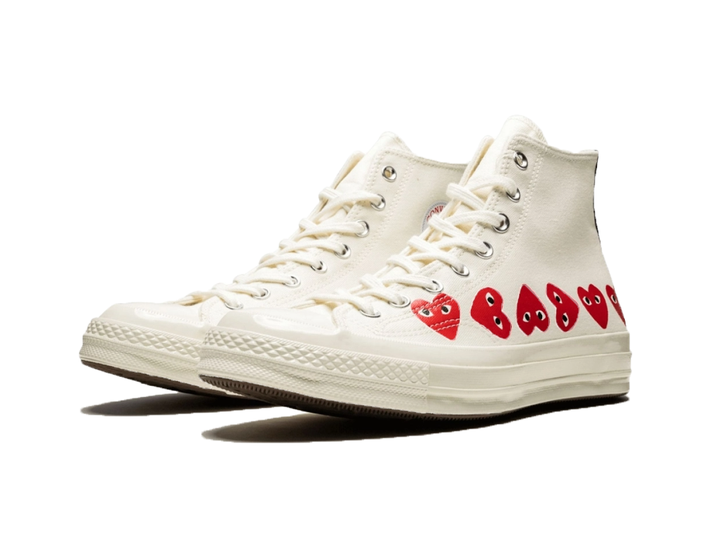 Comme des Garcons Play x Converse Chuck 70 Hi Top Multi Heart White