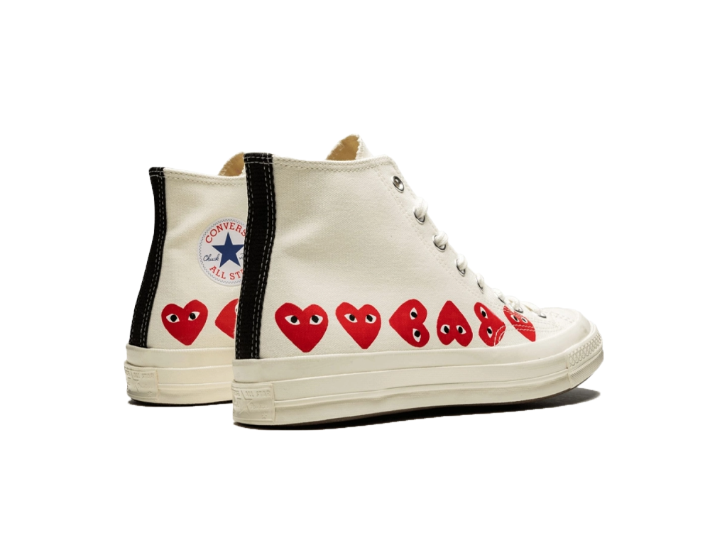 Comme des Garcons Play x Converse Chuck 70 Hi Top Multi Heart White-Converse-pikastore.cz
