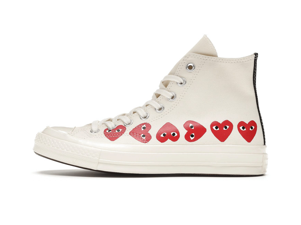 Comme des Garcons Play x Converse Chuck 70 Hi Top Multi Heart White-Converse-pikastore.cz