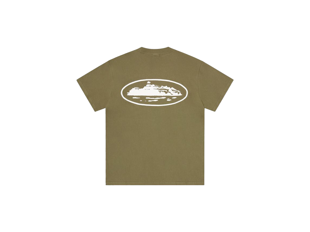Corteiz Island Puff Print Tee Olive-Corteiz-pikastore.cz
