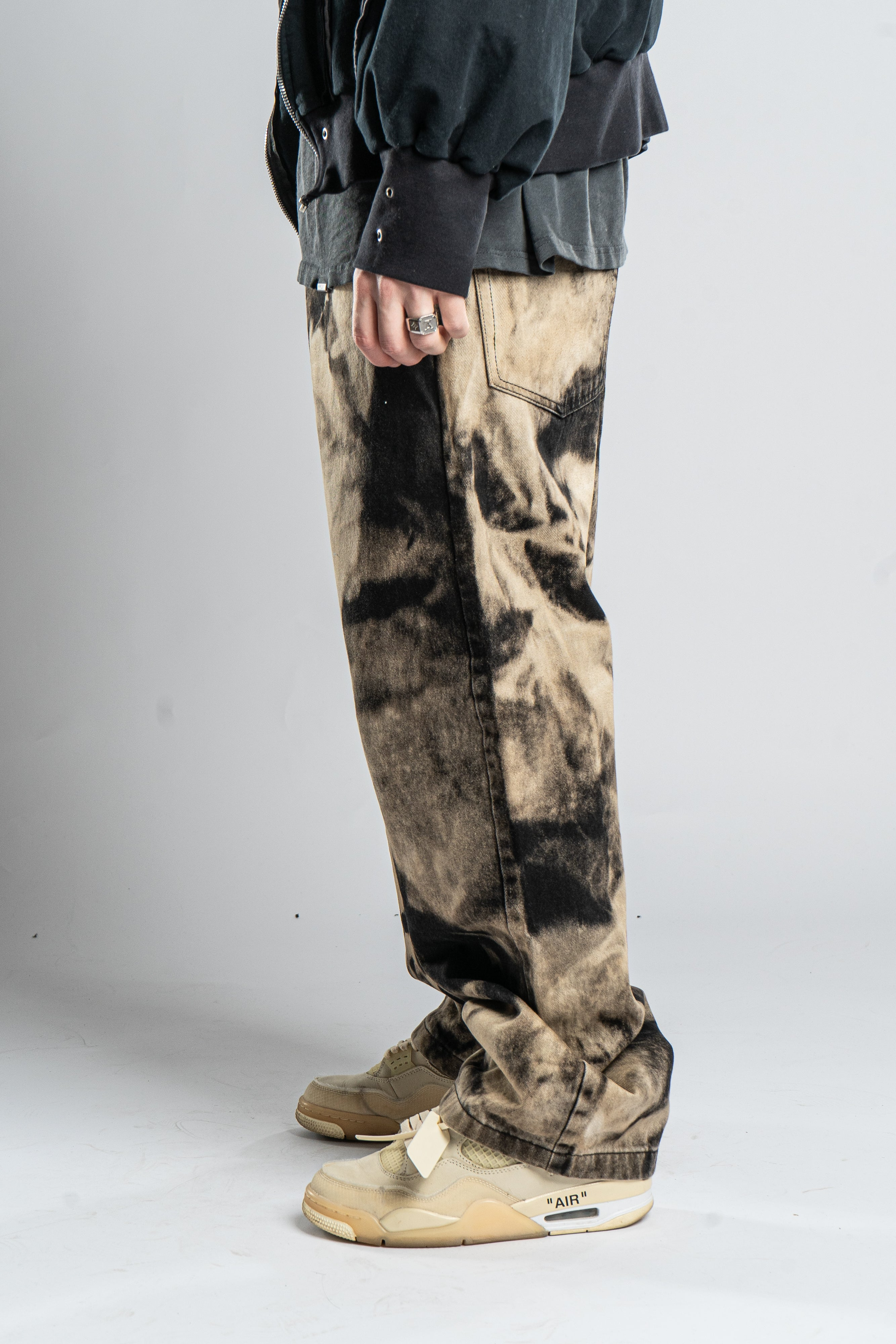 Custom Bleached Black Jeans-Kalhoty-Custompantsprg-pikastore.cz