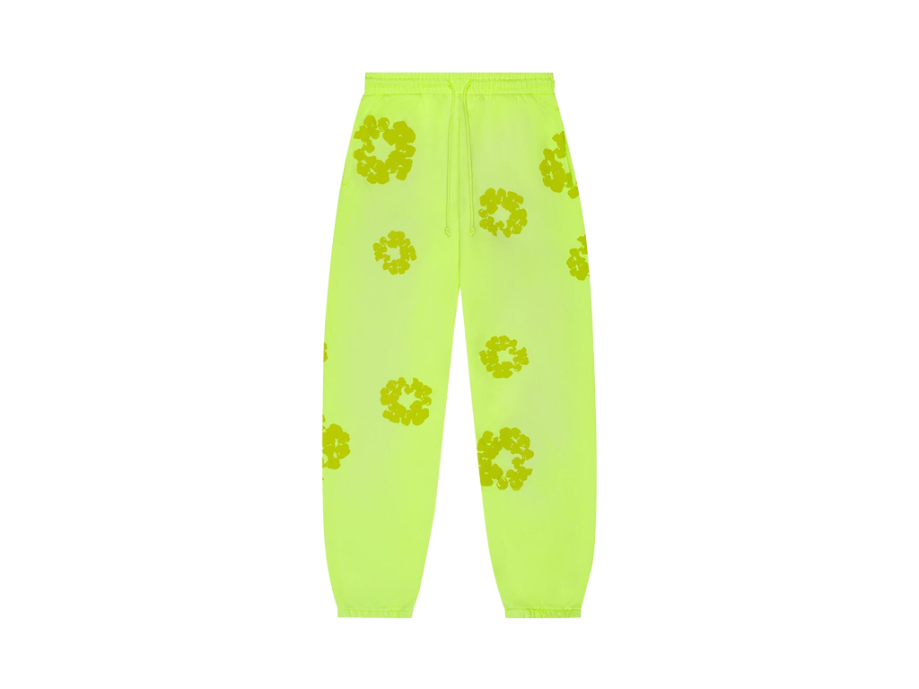 Denim Tears Mono Cotton Wreath Sweatpants Neon Green-Denim Tears-pikastore.cz
