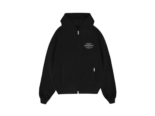 Represent Owners Club Stamp Zip Up Hoodie Black