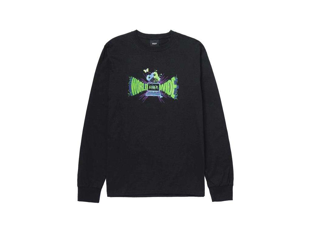 HUF Off-line Longsleeve Tee Black-HUF-pikastore.cz