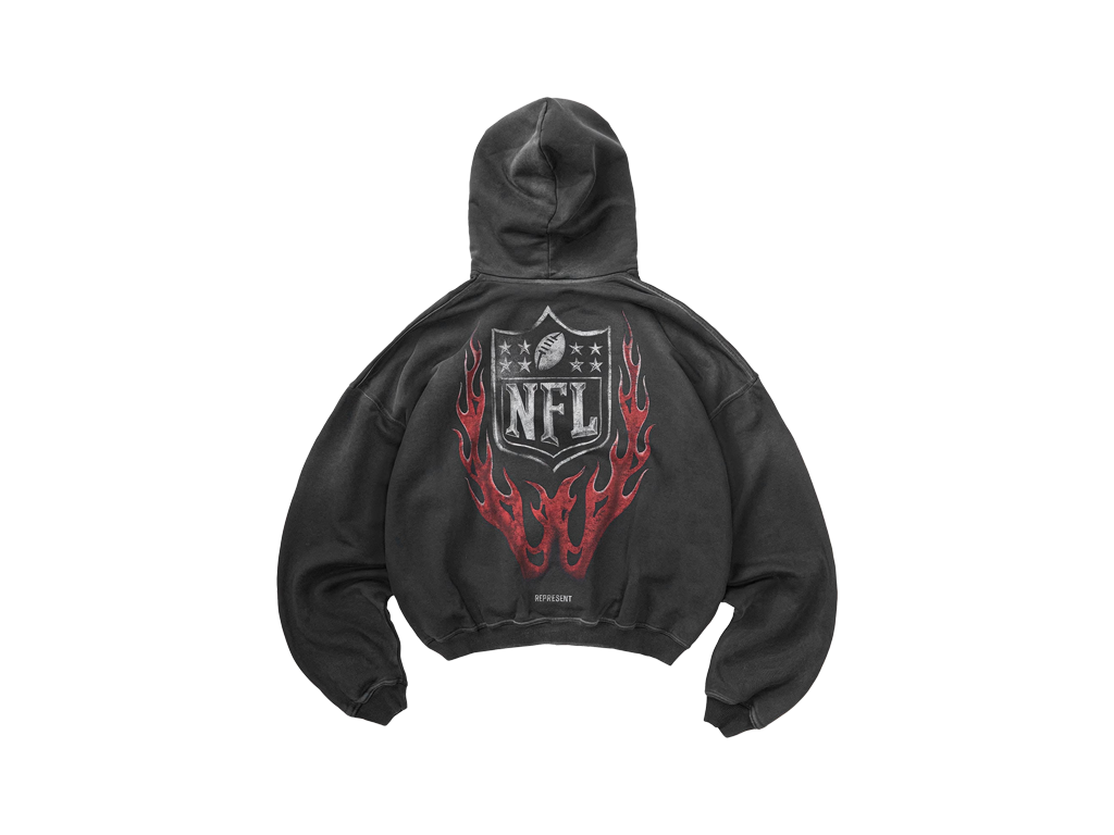 NFL Shield x Represent Hoodie Stained Black-Represent-pikastore.cz