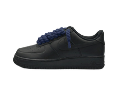 Nike Air Force 1 Black Low 07 Rope Laces Navy