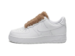Nike Air Force 1 White Low 07 Fluffy Laces Brown