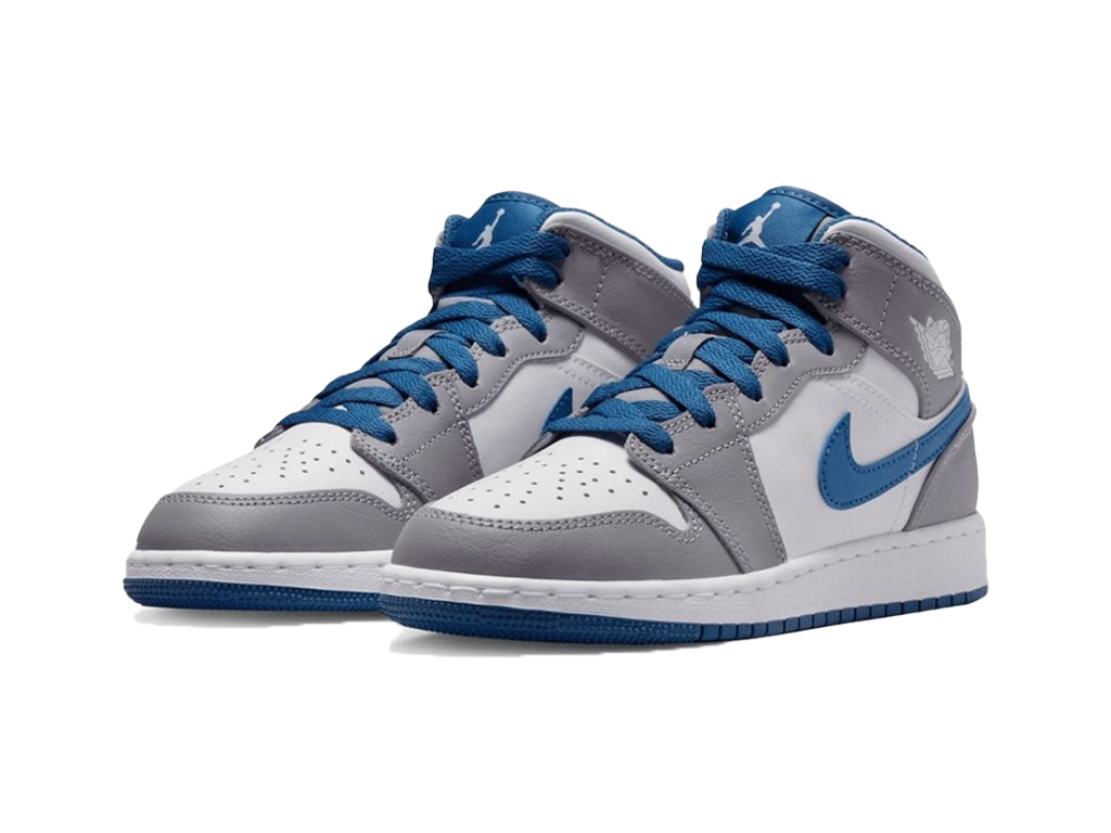 Nike Air Jordan 1 Mid True Blue Cement (GS)-sneakers-Air Jordan-pikastore.cz