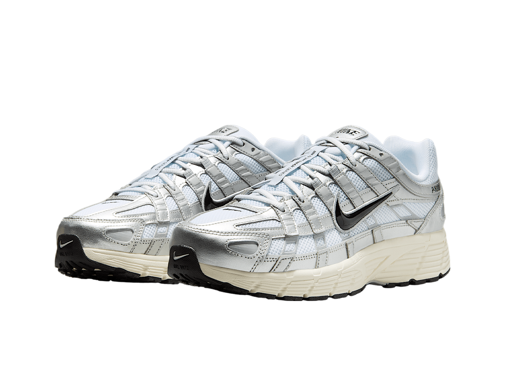Nike P-6000 White Metallic Silver Flat Silver