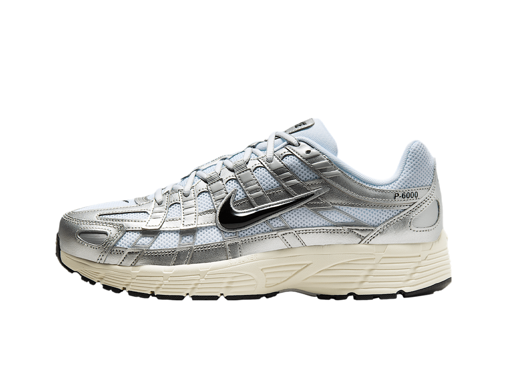 Nike P-6000 White Metallic Silver Flat Silver